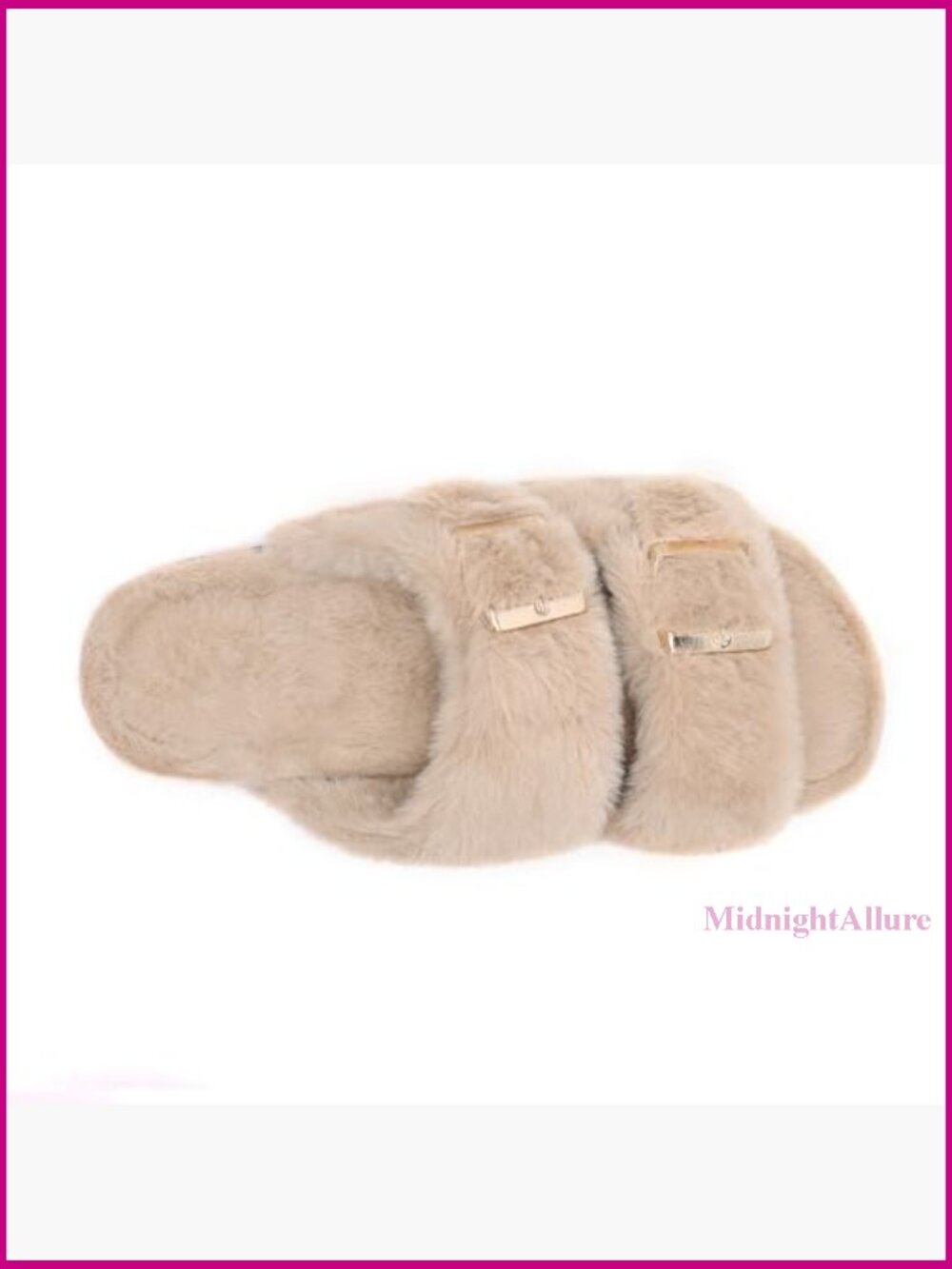 Faux Fur Slippers Women's Open Toe Slides Arch Support Indoor Outdoor - Picture 4 of 6